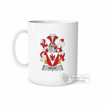 Delap Irish Clan Coat of Arms Ceramic Mug White - 2D-tartanvibesclothing