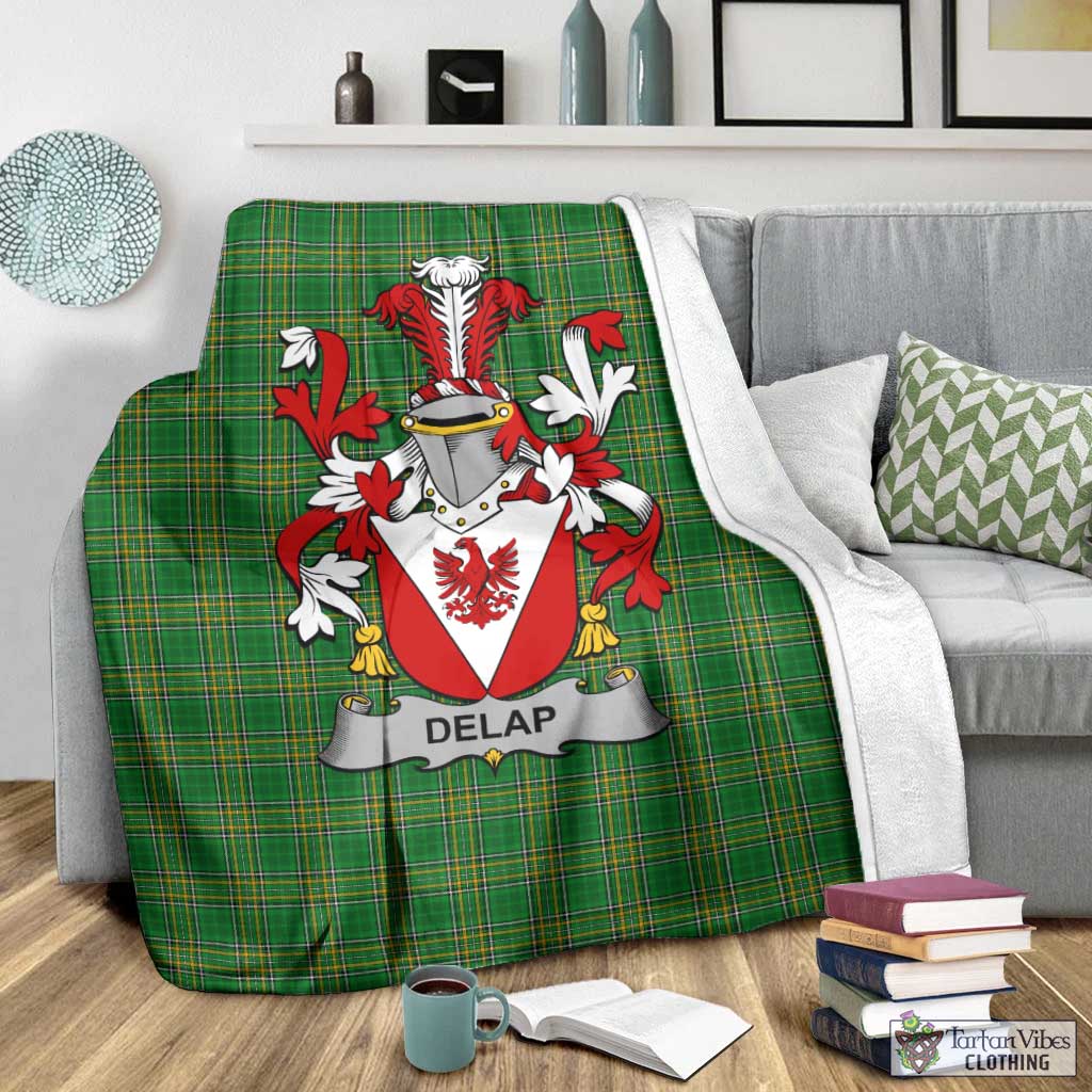 Delap Irish Clan Tartan Blanket with Coat of Arms - Tartan Vibes Clothing