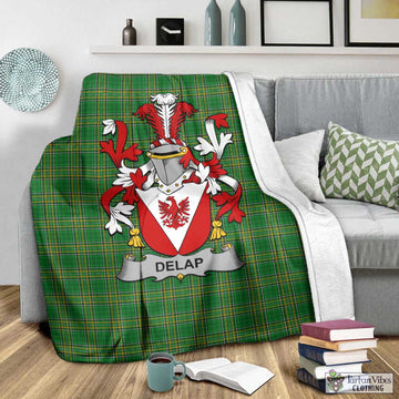 Delap Irish Clan Tartan Blanket with Coat of Arms - Tartan Vibes Clothing