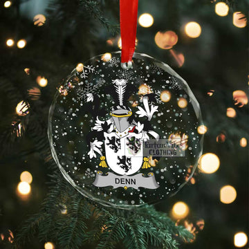 Denn Irish Clan Christmas Glass Ornament with Coat of Arms