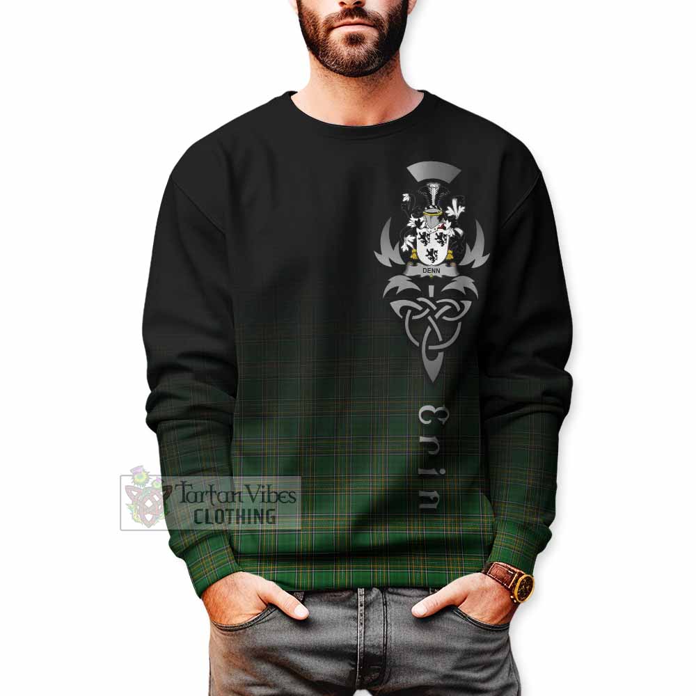 Denn Irish Clan Sweatshirt with Coat of Arms Erin Go Bragh Celtic Inspired - Tartan Vibes Clothing