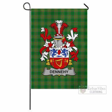 Dennehy Irish Clan Tartan Flag with Coat of Arms