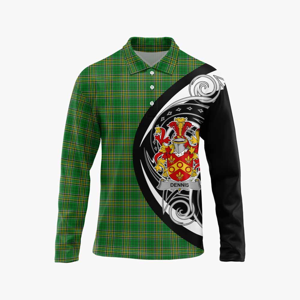 Dennis Irish Clan Long Sleeve Polo Shirt Celtic Circle Style Unisex - Tartan Vibes Clothing
