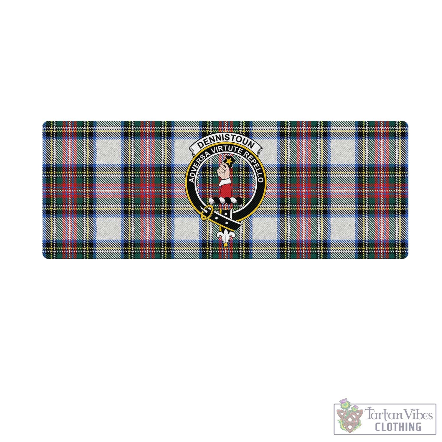 Tartan Vibes Clothing Dennistoun Tartan Mouse Pad with Family Crest