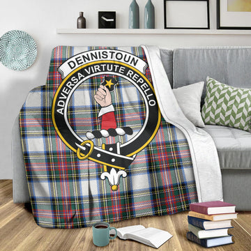 Dennistoun Tartan Blanket with Family Crest