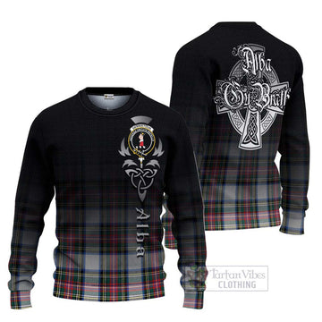 Dennistoun Tartan Ugly Sweater Featuring Alba Gu Brath Family Crest Celtic Inspired