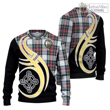 Dennistoun Tartan Ugly Sweater with Family Crest and Celtic Symbol Style