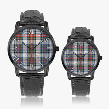 Dennistoun Tartan Personalized Your Text Leather Trap Quartz Watch