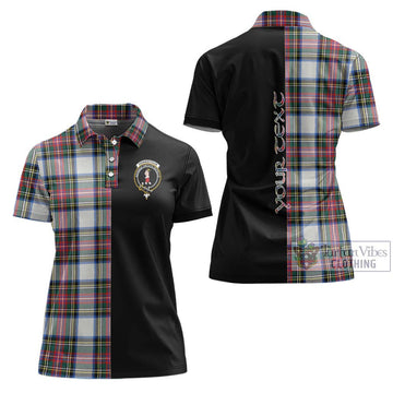 Dennistoun Tartan Women's Polo Shirt with Family Crest and Half Of Me Style