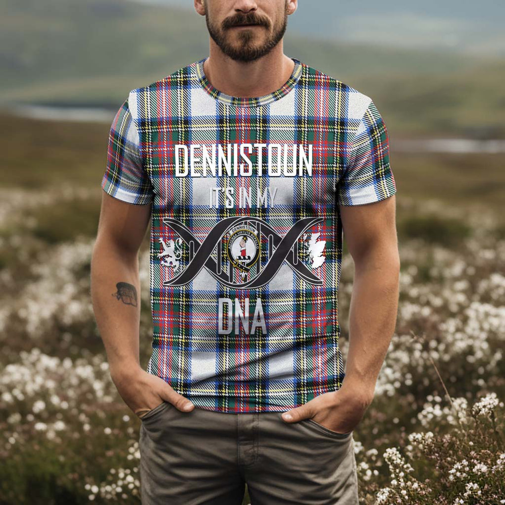 Dennistoun Tartan T-Shirt with Family Crest DNA In Me Style Kid's Shirt - Tartan Vibes Clothing