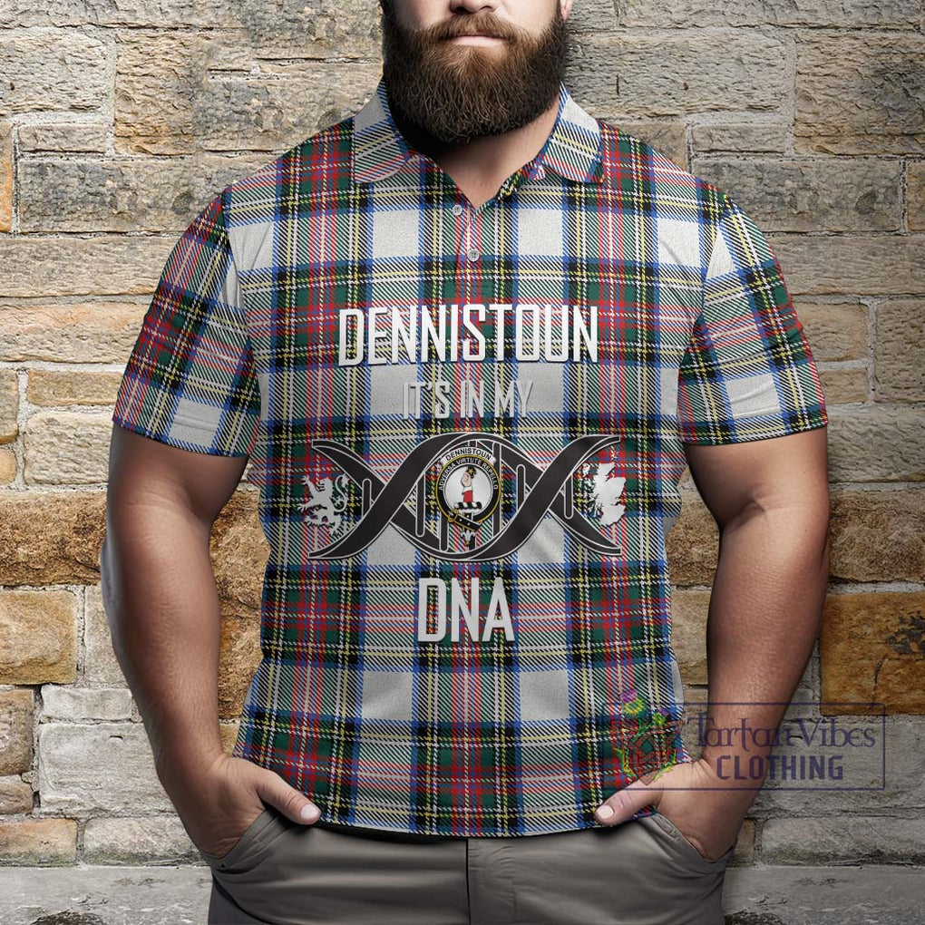 Dennistoun Tartan Polo Shirt with Family Crest DNA In Me Style Kid - Tartanvibesclothing Shop