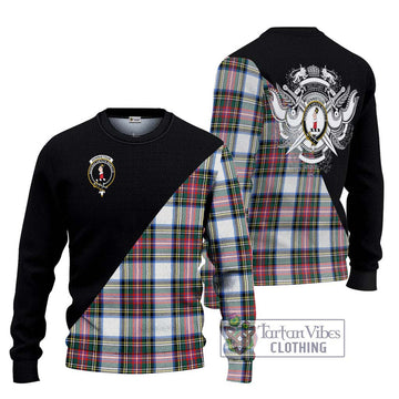 Dennistoun Tartan Ugly Sweater with Family Crest and Military Logo Style