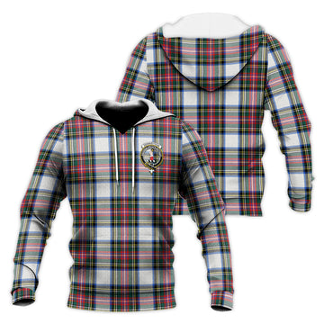 Dennistoun Tartan Knitted Hoodie with Family Crest