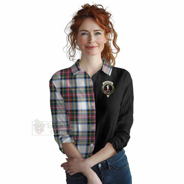 Dennistoun Tartan Women's Casual Shirt with Family Crest and Half Of Me Style