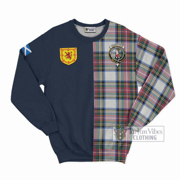 Dennistoun Tartan Sweatshirt Alba with Scottish Lion Royal Arm Half Style