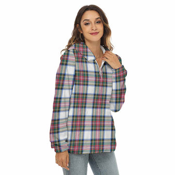 Dennistoun Tartan Women's Borg Fleece Hoodie with Half Zip