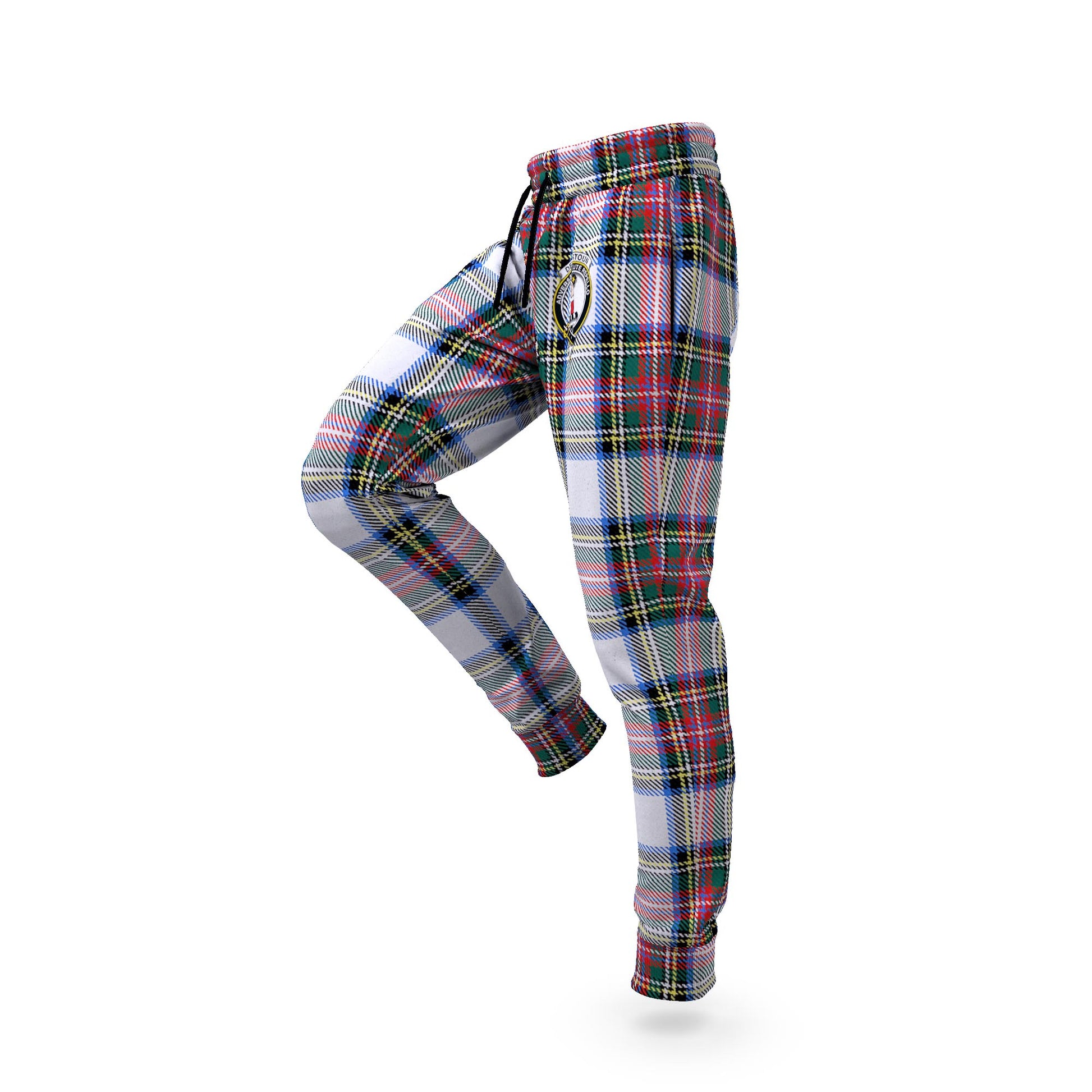 Dennistoun Tartan Joggers Pants with Family Crest S - Tartan Vibes Clothing