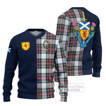 Dennistoun Tartan Ugly Sweater with Scottish Lion Royal Arm Half Style