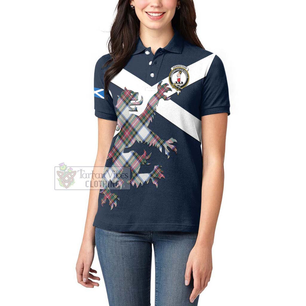 Tartan Vibes Clothing Dennistoun Tartan Lion Rampant Women's Polo Shirt – Proudly Display Your Heritage with Alba Gu Brath and Clan Name