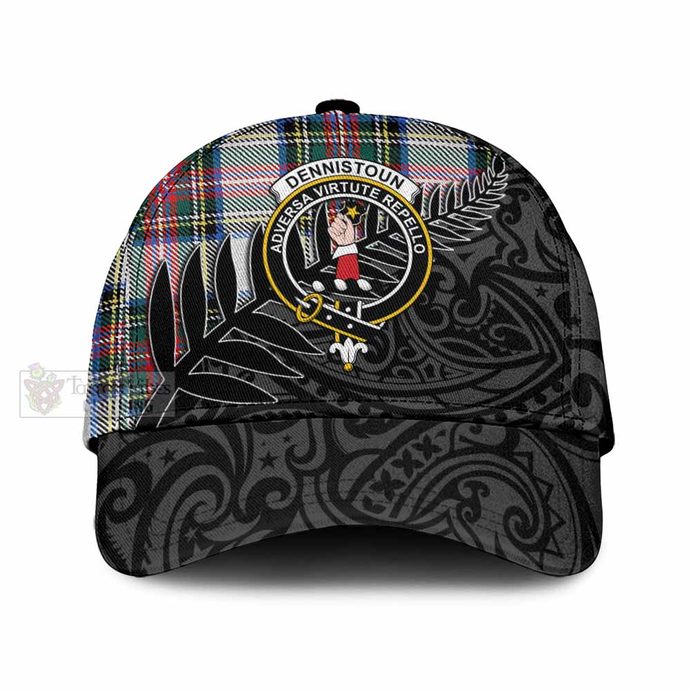 Tartan Vibes Clothing Dennistoun Tartan Classic Cap with New Zealand Silver Fern Half Style