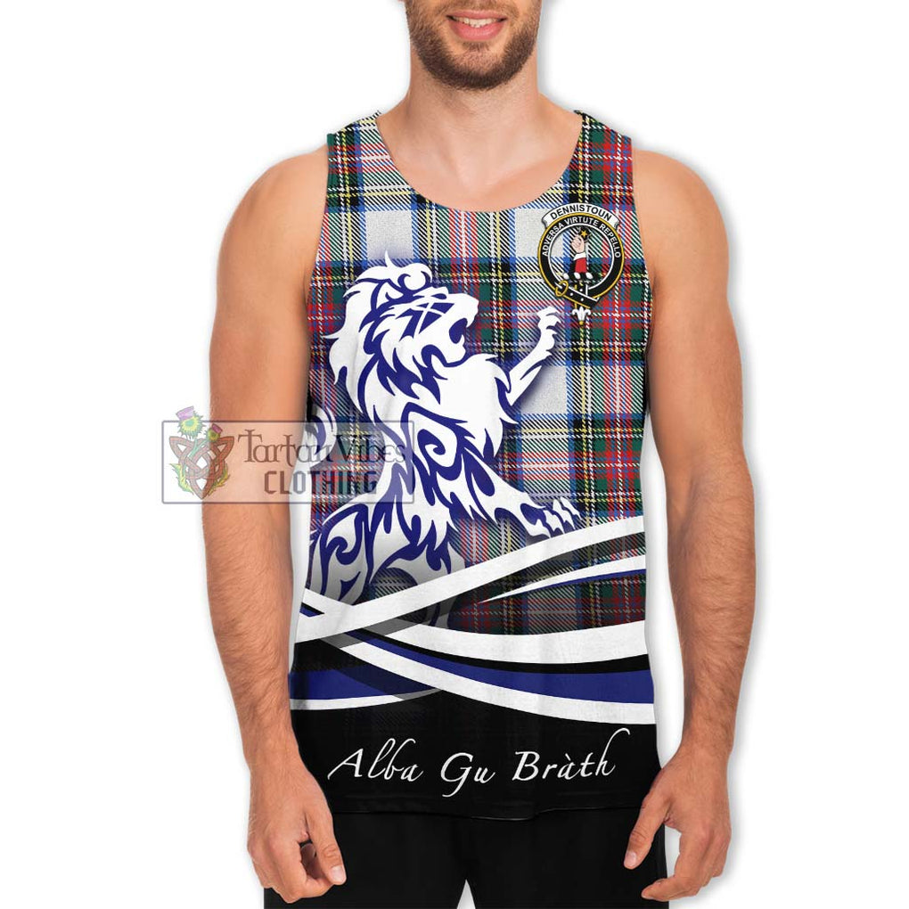 Dennistoun Tartan Men's Tank Top with Alba Gu Brath Regal Lion Emblem Men - Tartanvibesclothing Shop