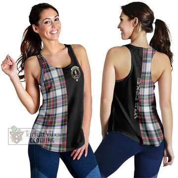 Dennistoun Tartan Women's Racerback Tanks with Family Crest and Half Of Me Style