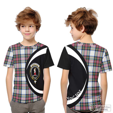 Dennistoun Tartan Kid T-Shirt with Family Crest Circle Style