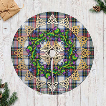 Dennistoun Tartan Christmas Tree Skirt with Thistle Celtic Knot Style