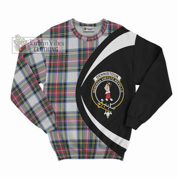 Dennistoun Tartan Sweatshirt with Family Crest Circle Style