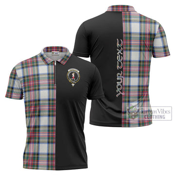 Dennistoun Tartan Zipper Polo Shirt with Family Crest and Half Of Me Style