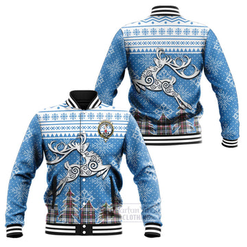 Dennistoun Clan Christmas Baseball Jacket Celtic Reindeer Style