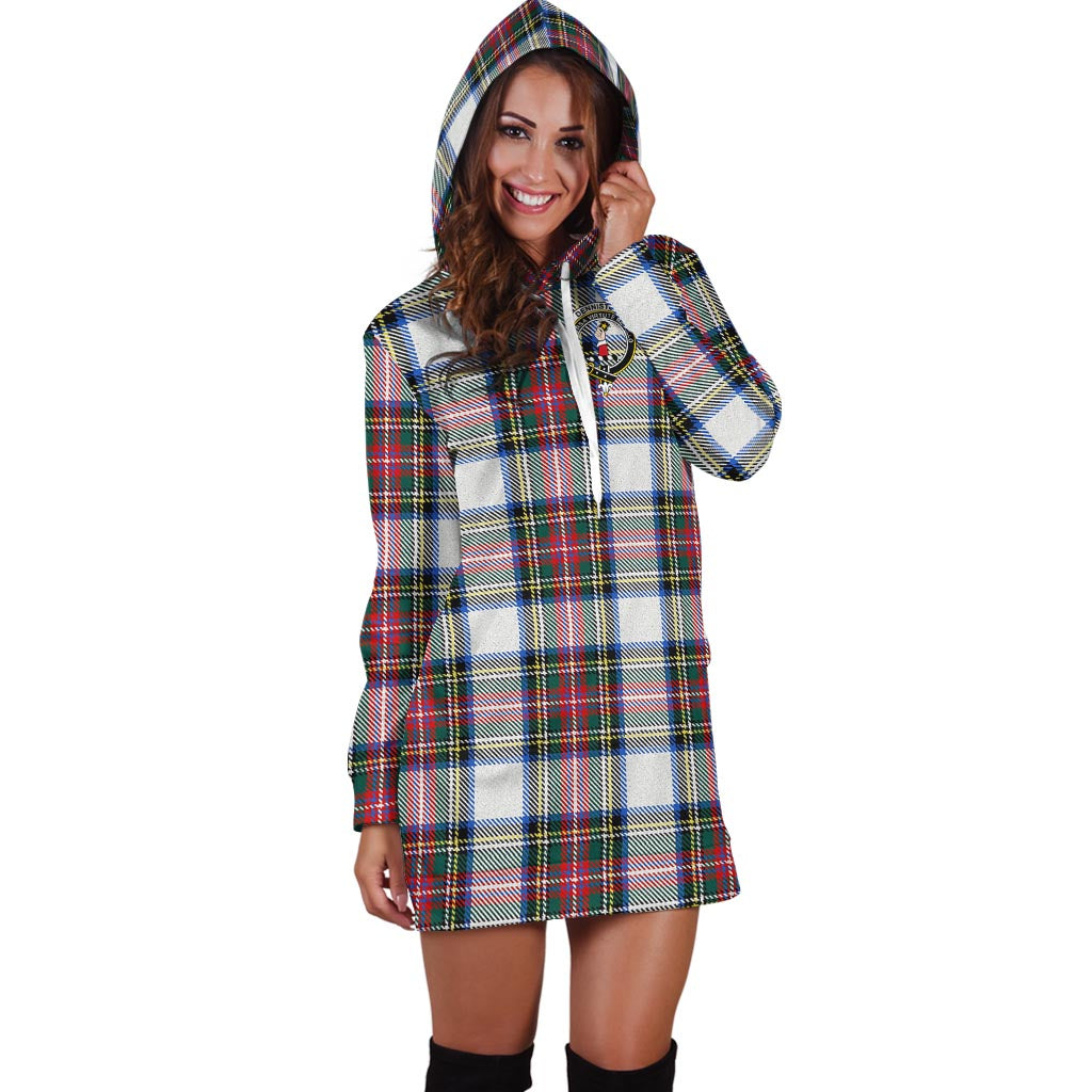 Dennistoun Tartan Hoodie Dress with Family Crest - Tartan Vibes Clothing