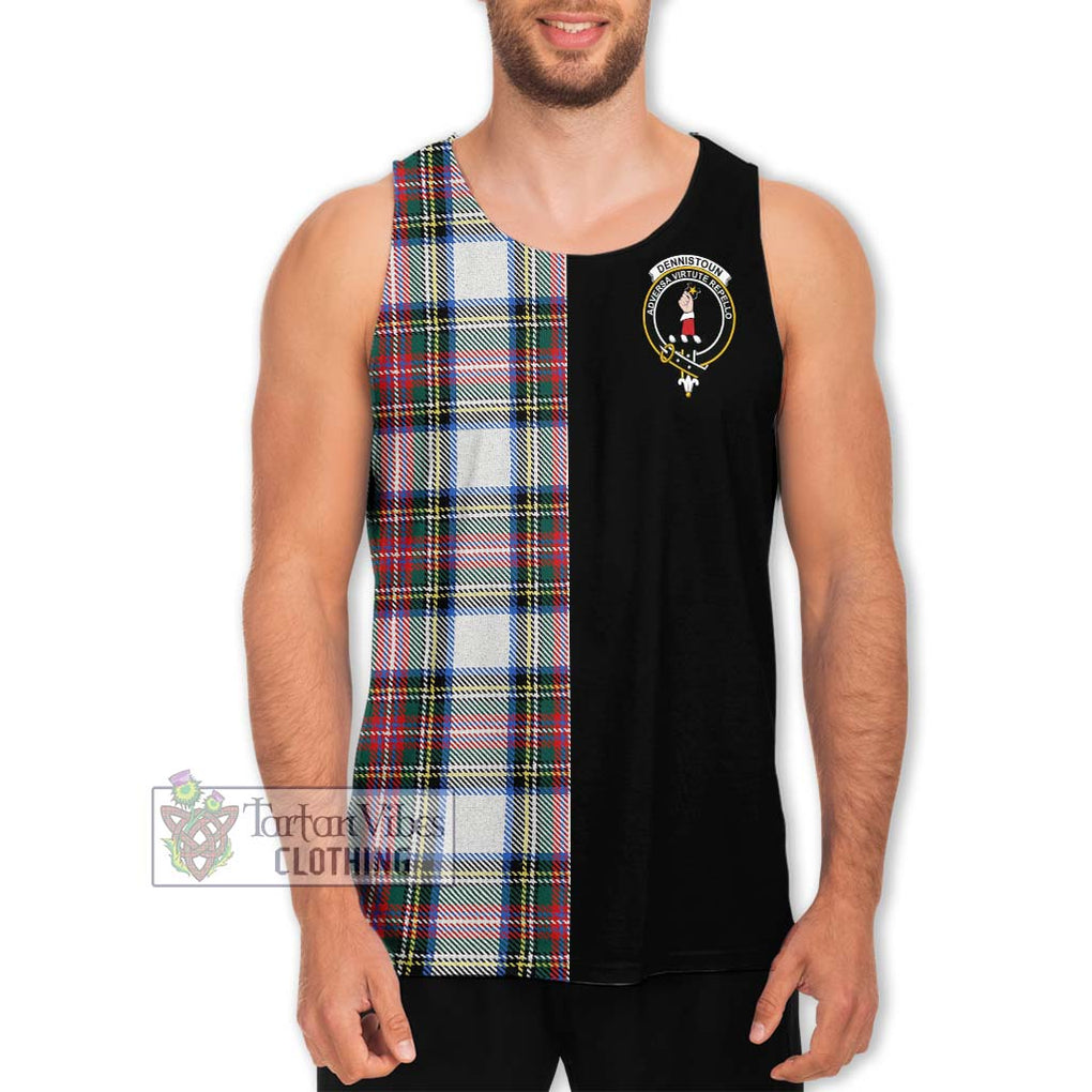 Dennistoun Tartan Men's Tank Top with Family Crest and Half Of Me Style Men - Tartanvibesclothing Shop