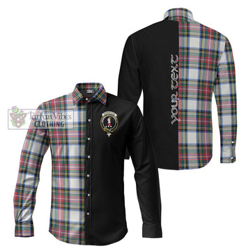 Dennistoun Tartan Long Sleeve Button Shirt with Family Crest and Half Of Me Style