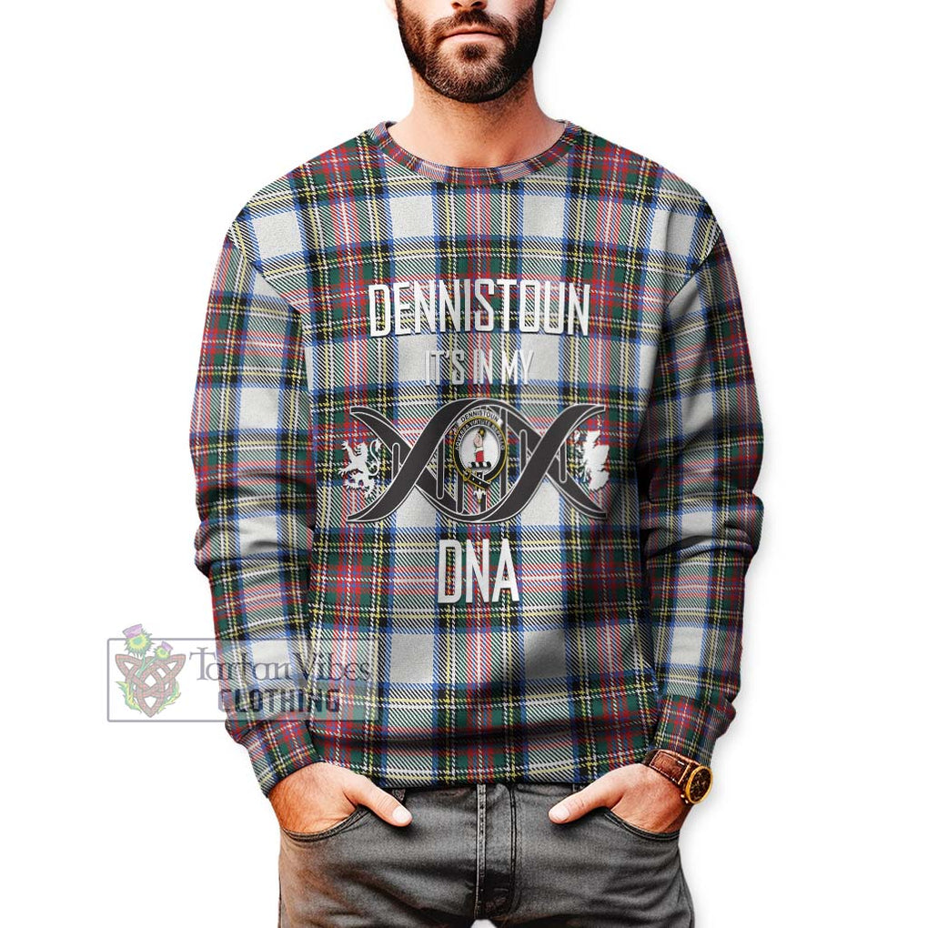 Dennistoun Tartan Sweatshirt with Family Crest DNA In Me Style Unisex - Tartanvibesclothing Shop