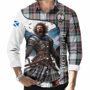 Dennistoun Crest Tartan Long Sleeve Button Shirt Inspired by the Freedom of Scottish Warrior Men's Shirt S - Tartan Vibes Clothing