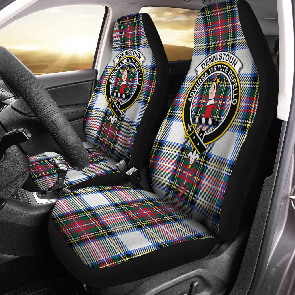 Dennistoun Tartan Car Seat Cover with Family Crest One Size - Tartanvibesclothing