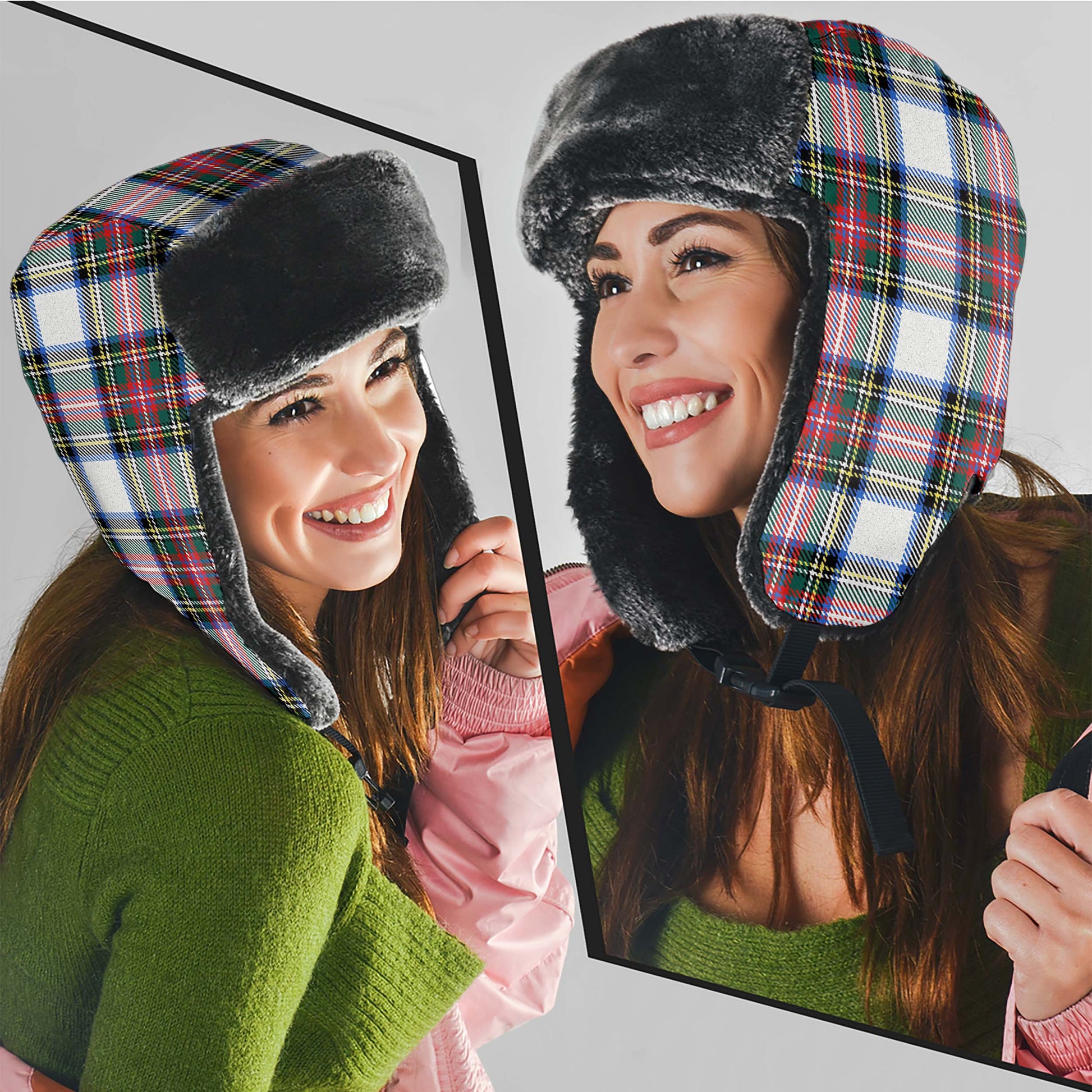 Dennistoun Tartan Winter Trapper Hat Winter Trapper Hat Universal Fit Circumference 22.8in (58cm) - Tartanvibesclothing