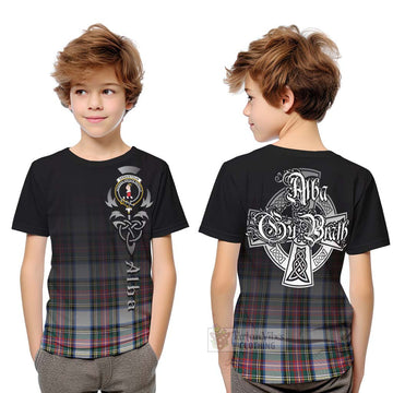 Dennistoun Tartan Kid T-Shirt Featuring Alba Gu Brath Family Crest Celtic Inspired