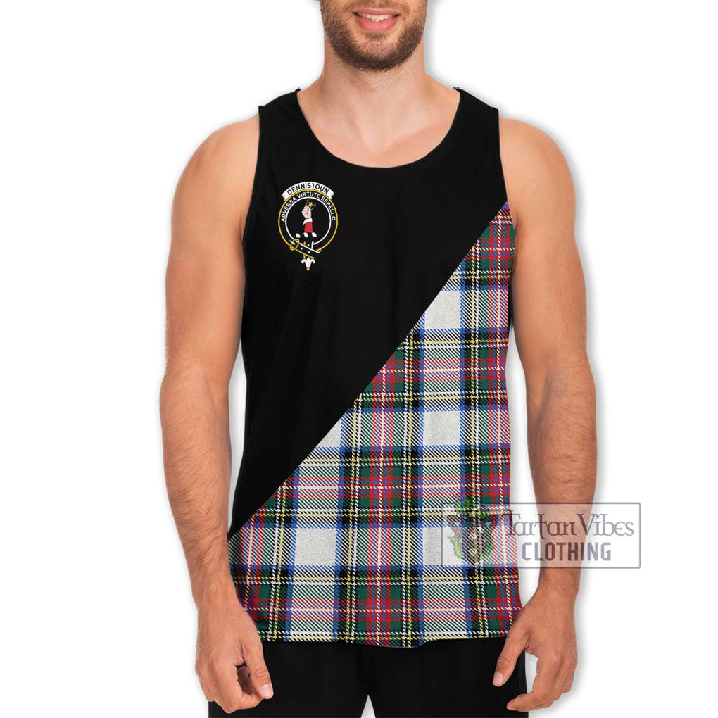 Dennistoun Tartan Men's Tank Top with Family Crest and Military Logo Style Men - Tartanvibesclothing Shop