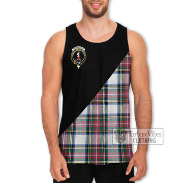 Dennistoun Tartan Men's Tank Top with Family Crest and Military Logo Style