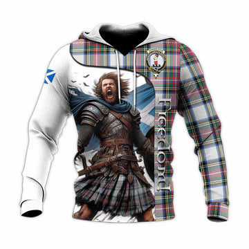Dennistoun Crest Tartan Knitted Hoodie Inspired by the Freedom of Scottish Warrior Unisex Knitted Pullover Hoodie - Tartan Vibes Clothing