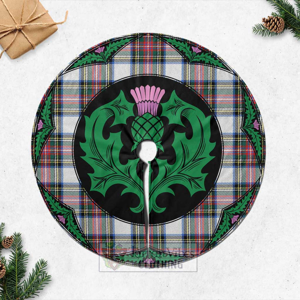 Tartan Vibes Clothing Dennistoun Tartan Christmas Tree Skirt Scottish Thistle Style