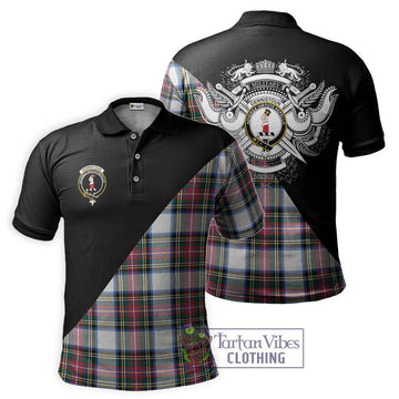 Dennistoun Tartan Polo Shirt with Family Crest and Military Logo Style