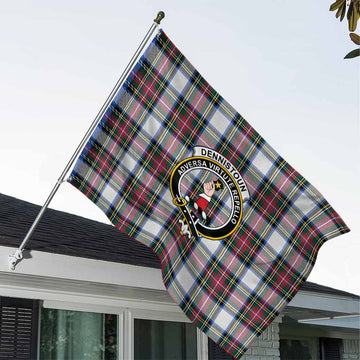 Dennistoun Tartan House Flag with Family Crest