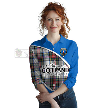 Dennistoun Family Crest Tartan Women's Casual Shirt Celebrate Saint Andrew's Day in Style