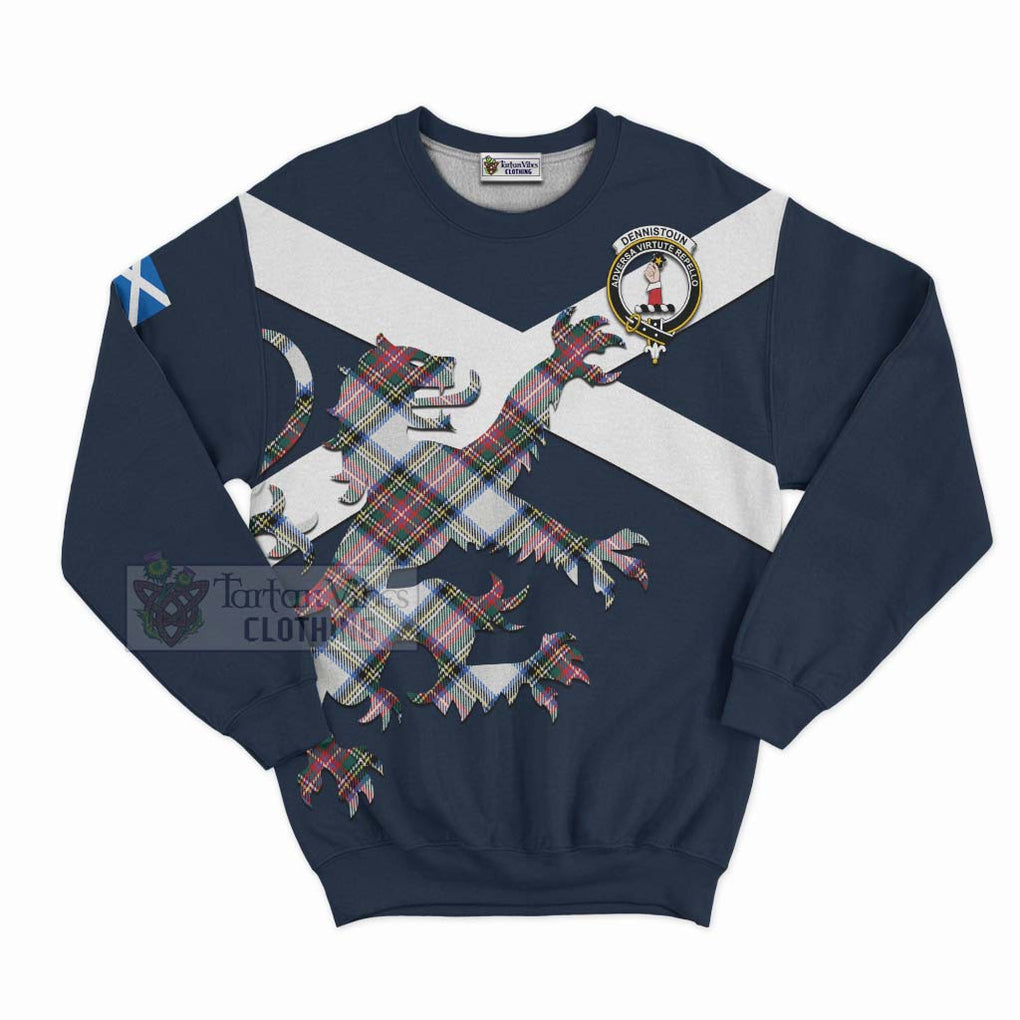 Tartan Vibes Clothing Dennistoun Tartan Lion Rampant Sweatshirt – Proudly Display Your Heritage with Alba Gu Brath and Clan Name