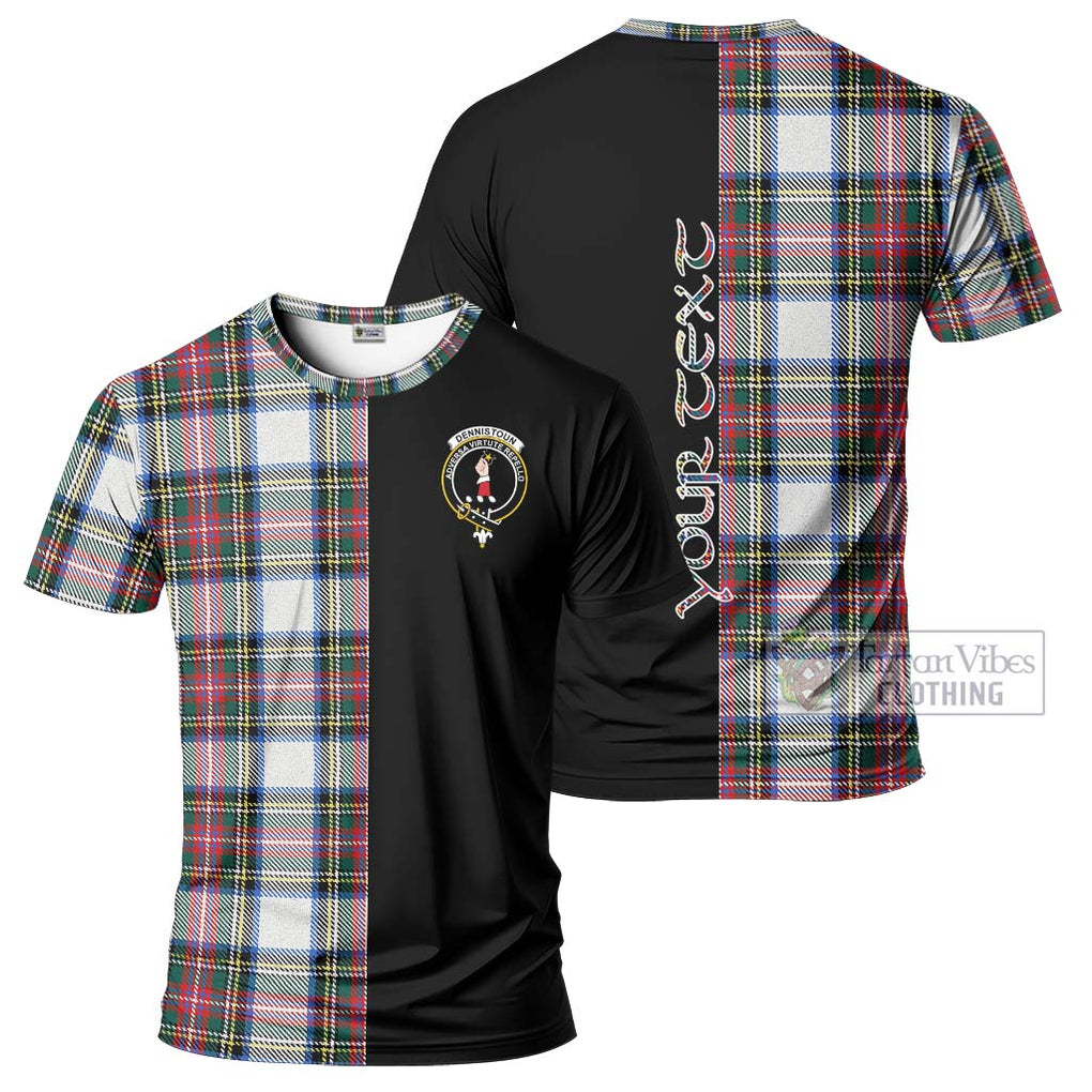 Dennistoun Tartan T-Shirt with Family Crest and Half Of Me Style Kid's Shirt - Tartanvibesclothing Shop