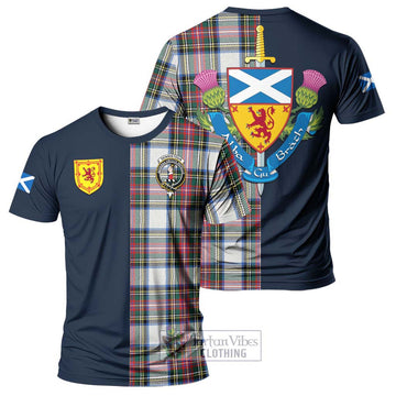 Dennistoun Tartan T-Shirt Alba with Scottish Lion Royal Arm Half Style