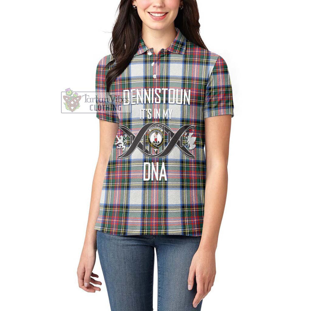 Dennistoun Tartan Women's Polo Shirt with Family Crest DNA In Me Style Women - Tartanvibesclothing Shop